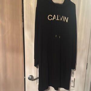 Calvin Klein Black Dress with Gold Logo